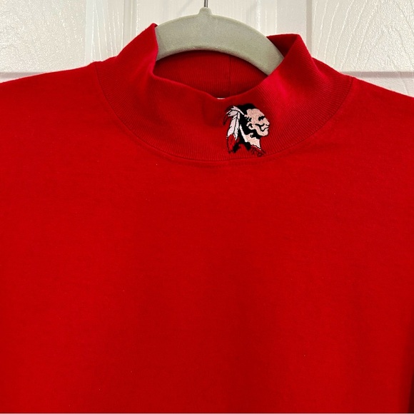 VTG 80s Gator Athletics Inc Mock Neck Long Sleeve Shirt Men L Red USA Warrior - Picture 2 of 8